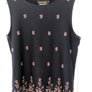 Navy and pink floral tank top